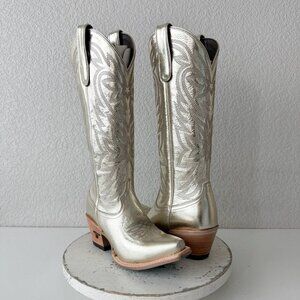 Lane SMOKESHOW Womens Cowboy Boots Gold Western Mid Calf Tall Snip Toe Size 6.5